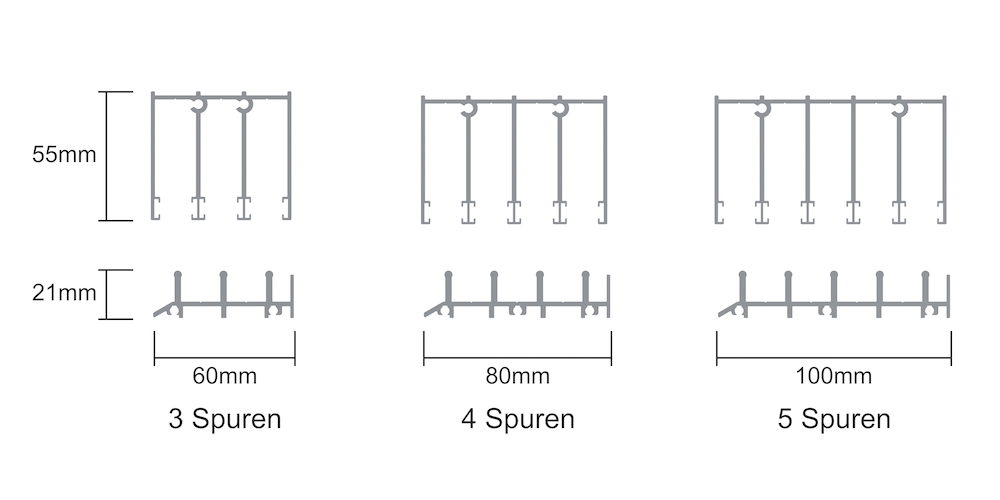 Glasschiebewand Maßzeichnung